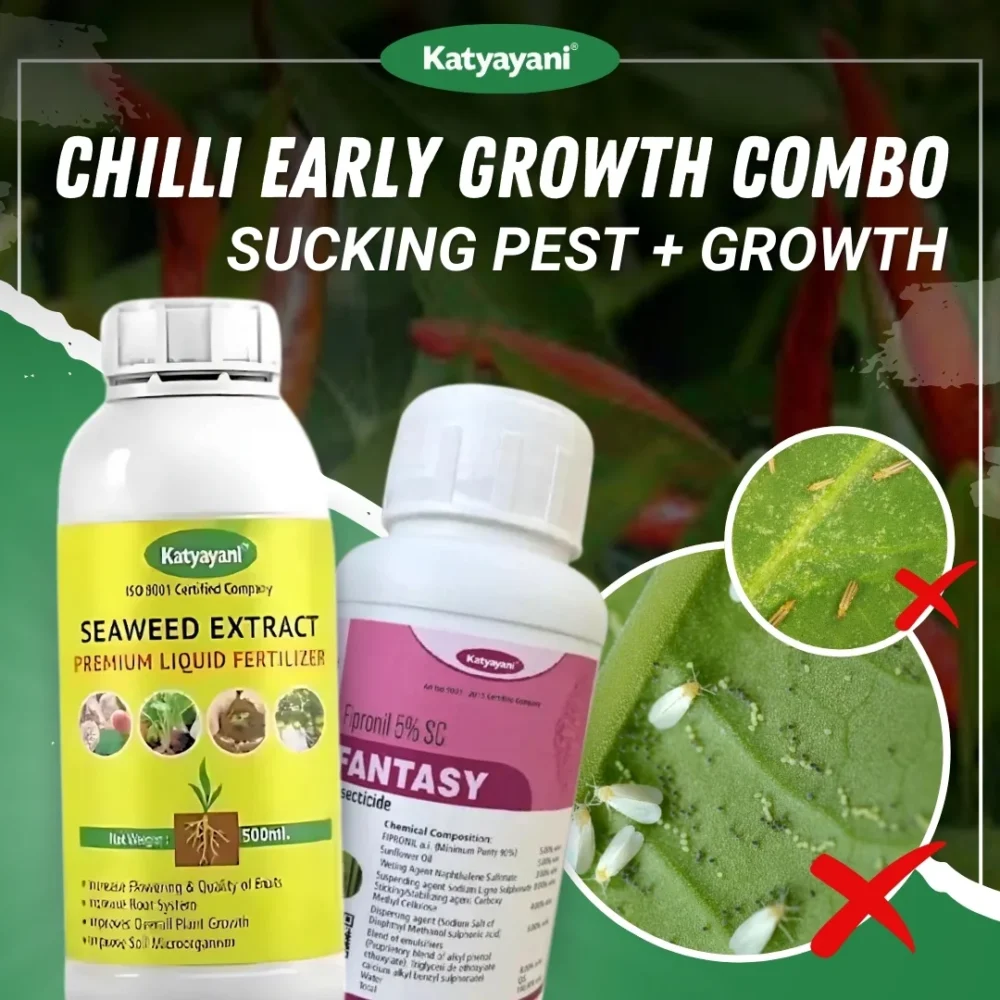 Katyayani Chilli Early Growth Combo (Fantasy Fipronil 5% SC 250 ML + Seaweed Extract 250 ML)