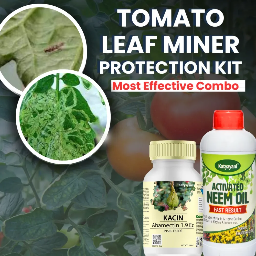 Katyayani Leaf miner protection kit (KACIN (100 ML x 2) + Neem OIL (400 ML X 1)