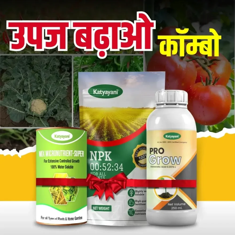 Katyayani Upaj Badao Combo (NPK 00:52:34 (1 KG) + Mix Micronutrient (100 GM) + Pro Grow (250 ML)