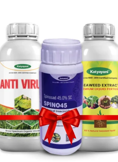 Katyayani Chilli Thrips special kit ( Spino 45 (100ml) + Antivirus (250ml x 2) + seaweed Extract liquid (250ml)